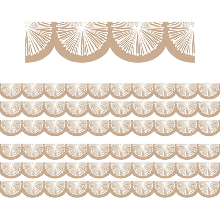 Teacher Created Resources Natural Poms Scalloped Die-Cut Border Trim, 72PK 7215